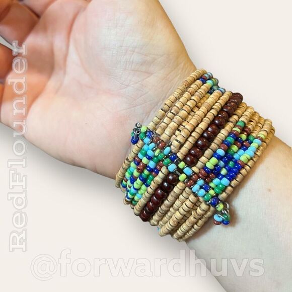 Bundle Sale 3 for $15 | Bohemian Style Wide Seeded Cuff Bracelet - Picture 3 of 8